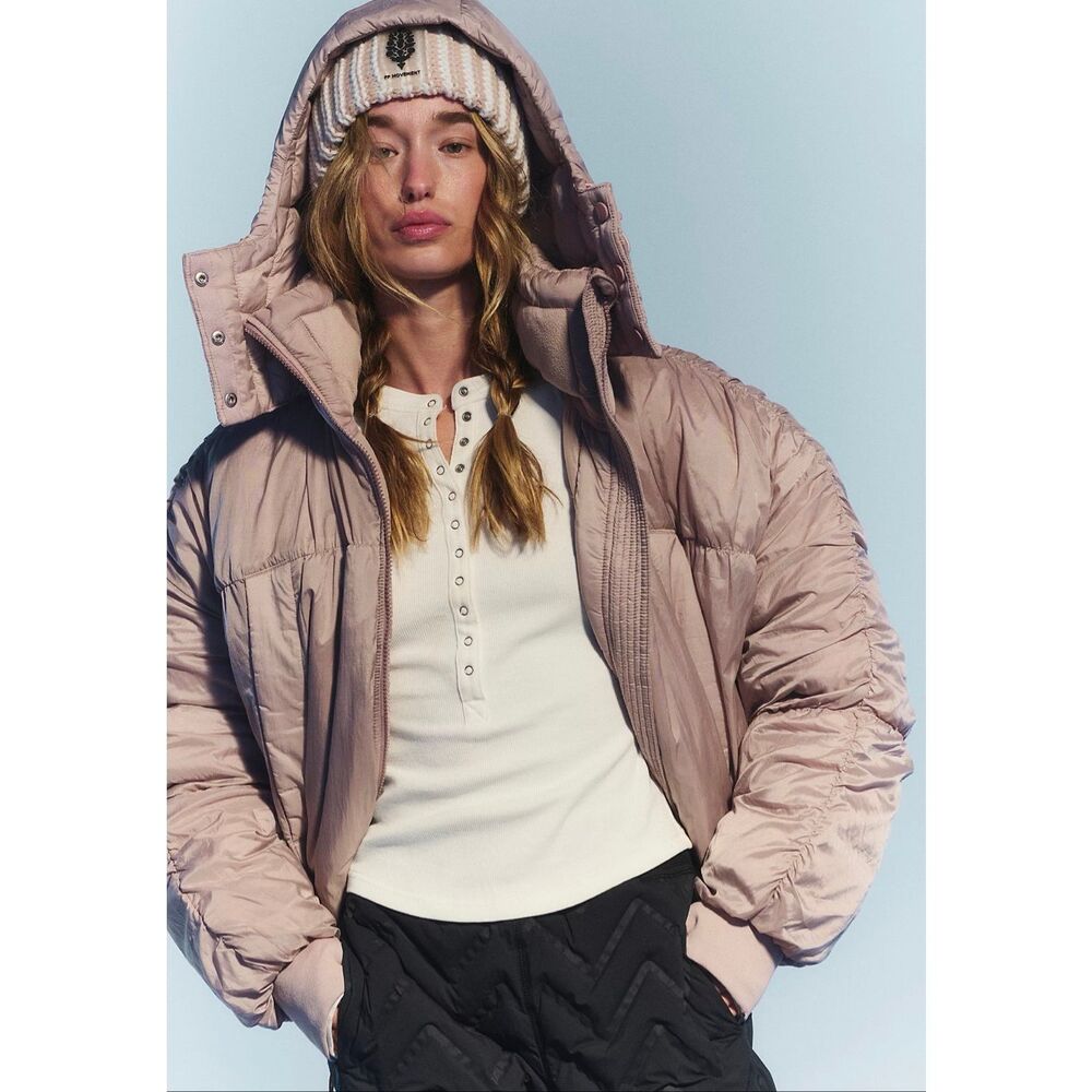 Free People Like a Dream Reversible Puffer Jacket Mauve Size L